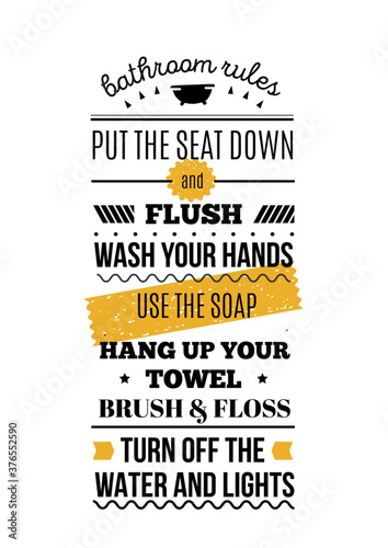 Bathroom Print design, toilet decoration in A4 format, restroom illustration, creative placard