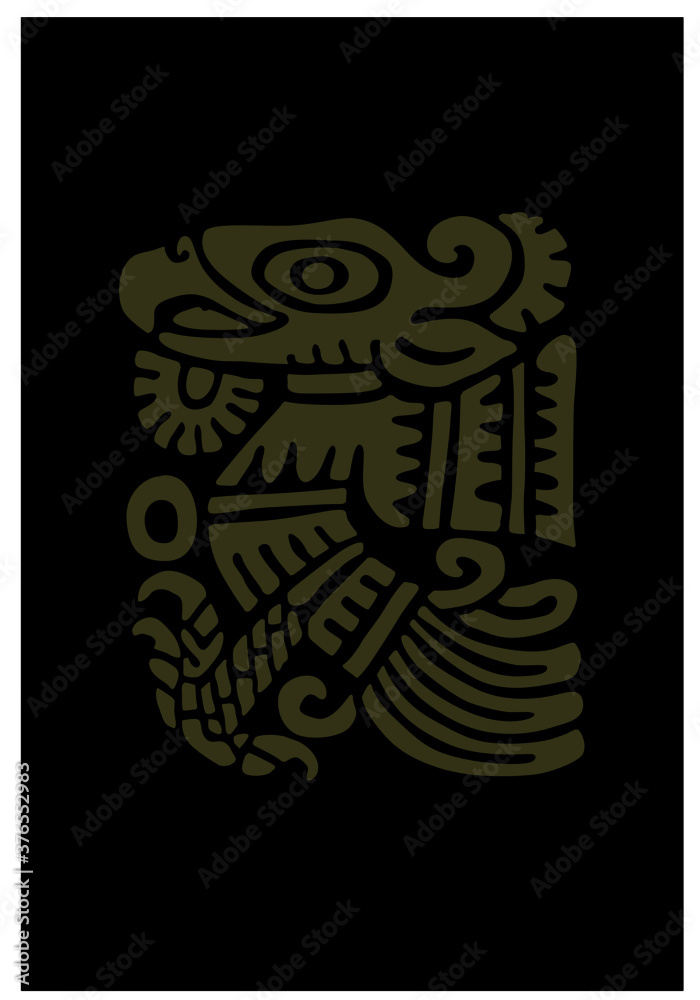 Fototapeta premium Mayan art. religious symbol of the ancient indians. Vector drawing for logo or illustrations.
