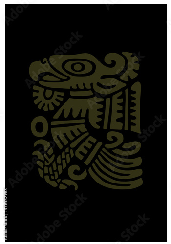 Mayan art. religious symbol of the ancient indians. Vector drawing for logo or illustrations.
