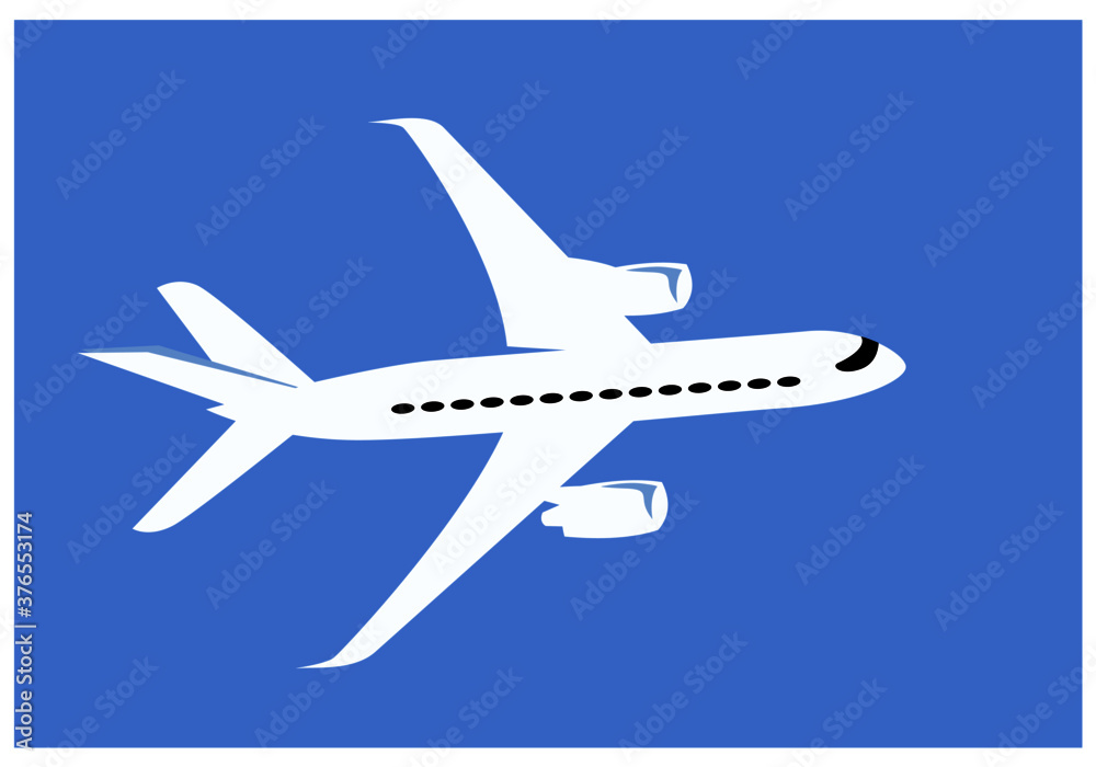 Simple drawing of a commercial jet. Vector drawing for prints or illustrations.
