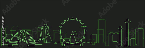 Orlando Futurist Technology Light Trace Skyline