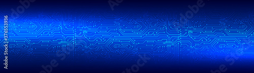 Wide High-tech technology background texture. Circuit board vector illustration. Microelectronics and engineering concept.