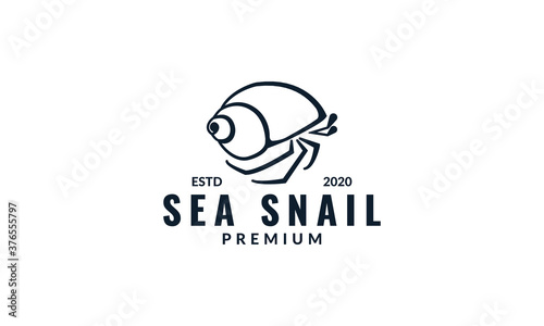 Hermit crab creature seashore minimal logo vector icon illustration