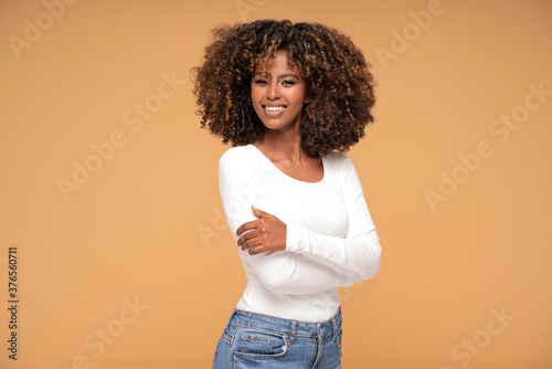 Fashionable african woman with afro hair