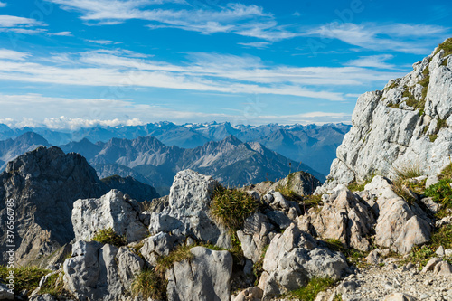 Fototapeta Naklejka Na Ścianę i Meble -  mountain panorama view from the karwendel mountains, bavaria, germany