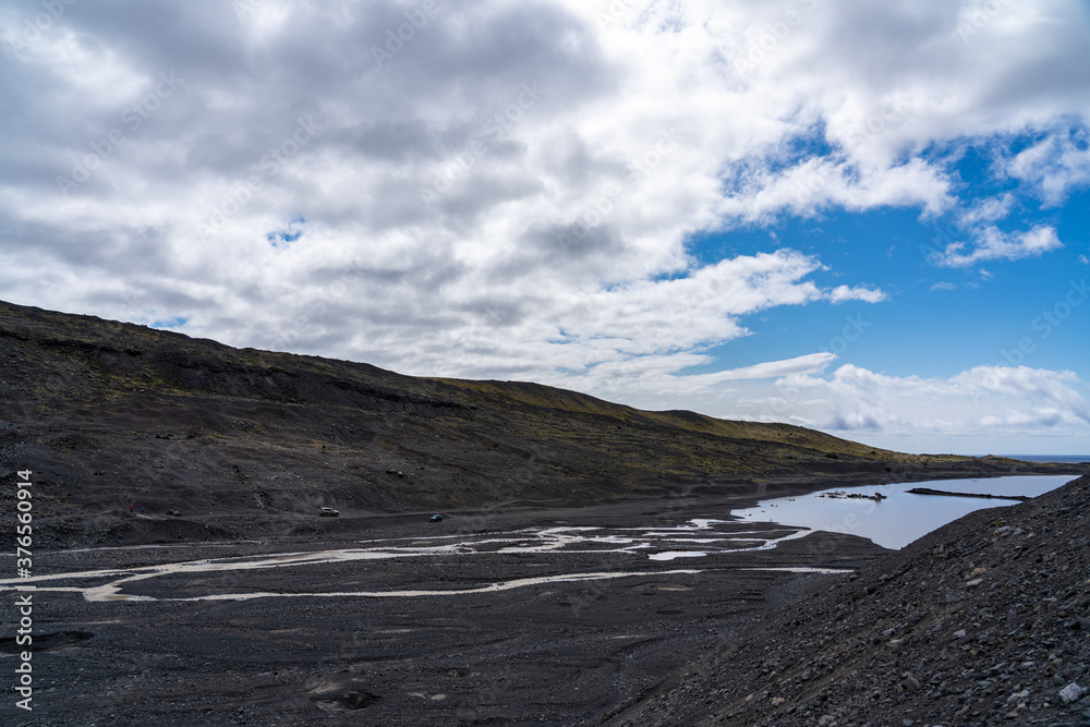 Beautiful rocky Icelandic coastline 