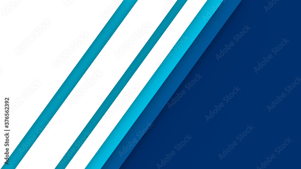 Fototapeta premium Abstract background with blue and white color paper cut shapes.