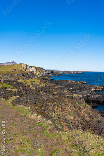 Picturesque rocky country side in Iceland 