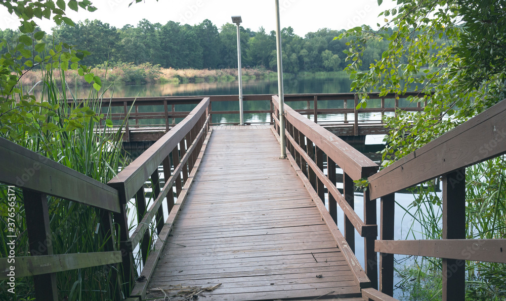 Fototapeta premium wooden bridge over the river