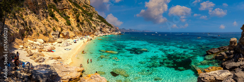 Cala Mariolu beach in Sardinia. Cala Mariolu famous beach. Italy Sardinia Nuoro province National Park of the Bay of Orosei and Gennargentu Cala Mariolu listed as World Heritage. Sardinia, Italy. photo