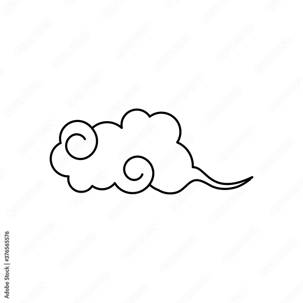oriental cloud icon, line style oriental cloud icon, line style