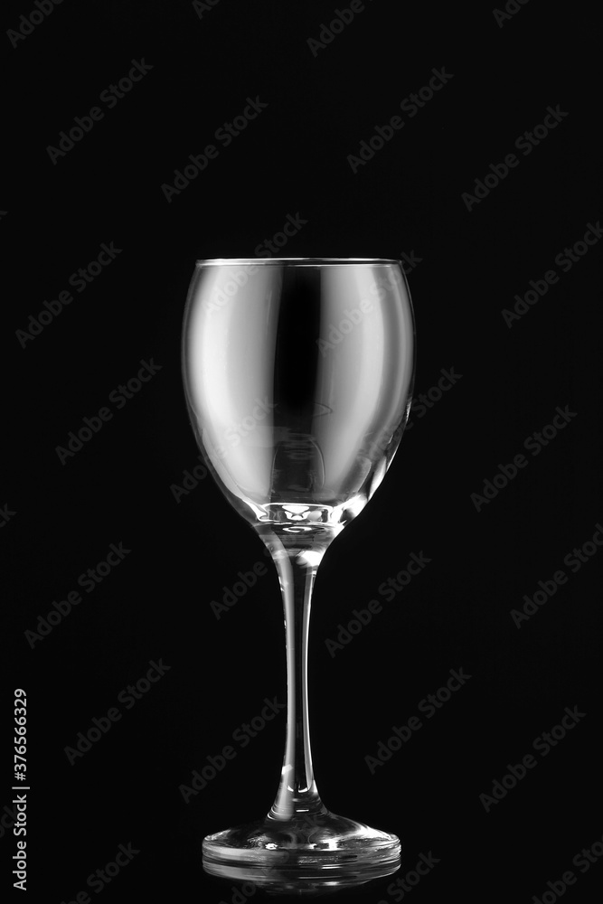 Empty glass on dark background