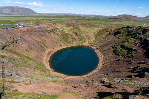 Kerid crater lake in Iceland
