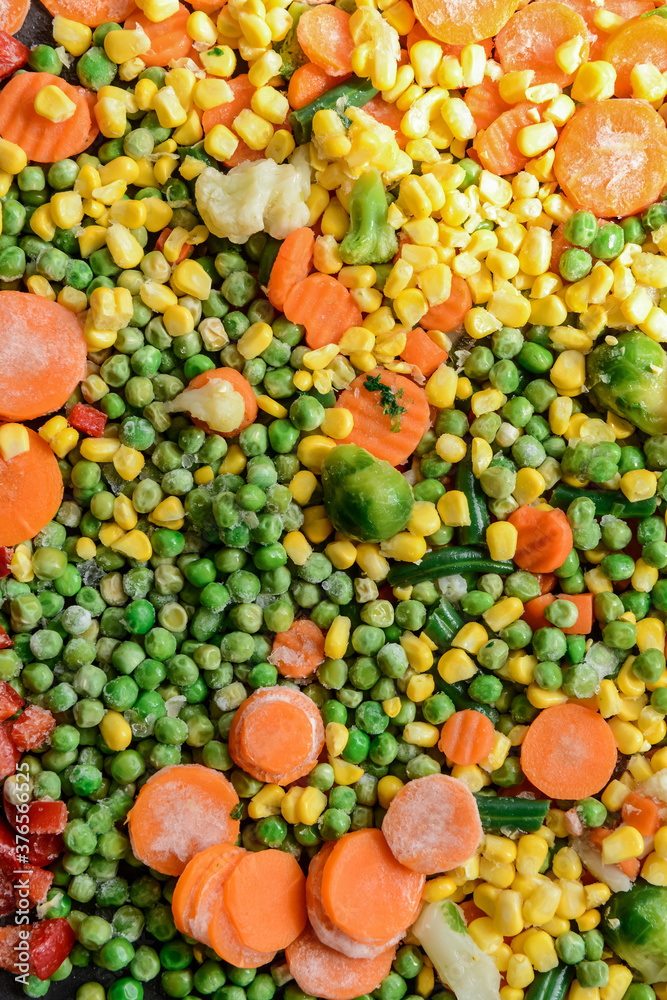 Mix of frozen vegetables as background Mix of frozen vegetables as background
