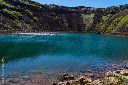 Kerid crater lake in Iceland 