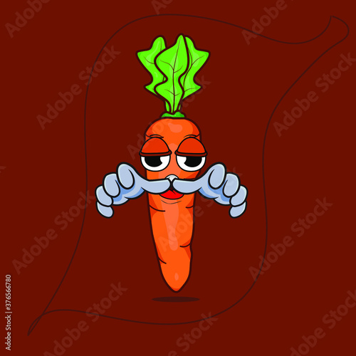 carrot cartoon illustration can be use for mascot advertising carrot eating campaign by juice seller nutritionist teacher and carrot distributor