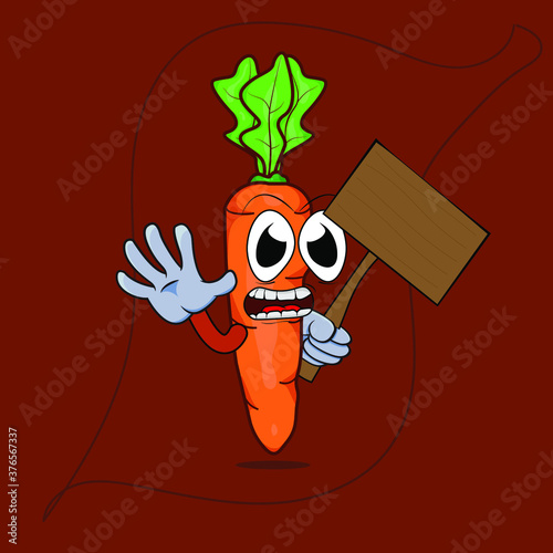 carrot cartoon illustration can be use for mascot advertising carrot eating campaign by juice seller nutritionist teacher and carrot distributor