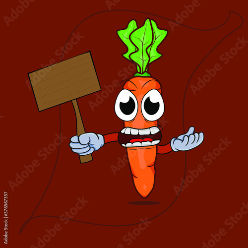 carrot cartoon illustration can be use for mascot advertising carrot eating campaign by juice seller nutritionist teacher and carrot distributor