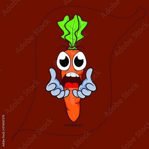 carrot cartoon illustration can be use for mascot advertising carrot eating campaign by juice seller nutritionist teacher and carrot distributor