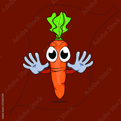 carrot cartoon illustration can be use for mascot advertising carrot eating campaign by juice seller nutritionist teacher and carrot distributor