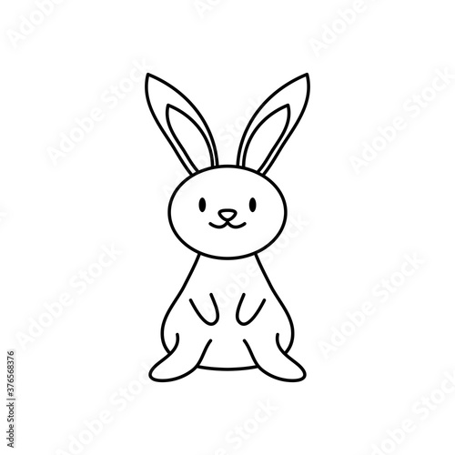 cartoon cute rabbit icon, line style © Jeronimo Ramos