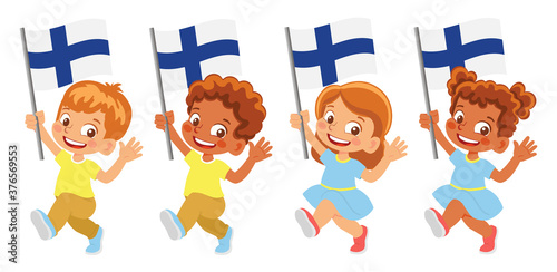 Finland flag in hand set