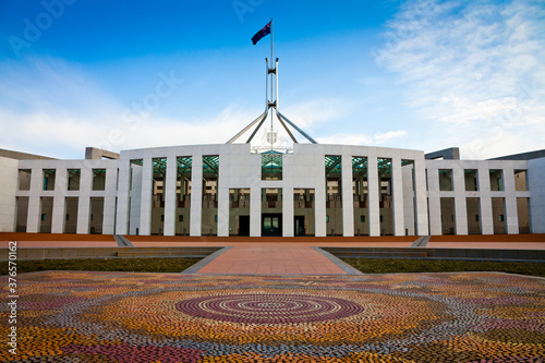 This is the Australian Parliament House in Canberra. Which was the world's most expensive building when it was completed in 1988. photo