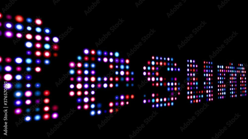 Resume colorful led text over black Resume colorful led text over black