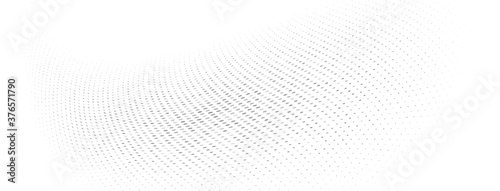 Abstract halftone background of small dots and wavy lines in gray and white colors