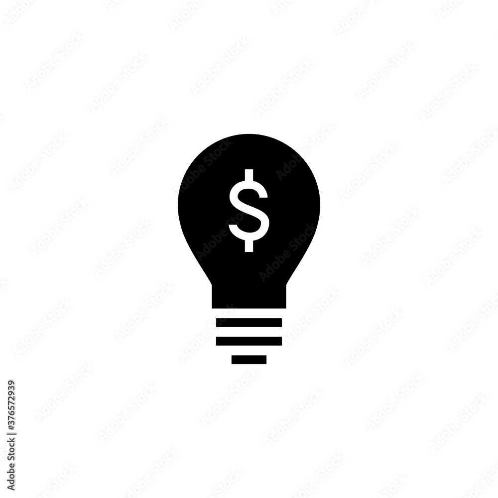 Idea Icon in black flat glyph, filled style isolated on white background Idea Icon in black flat glyph, filled style isolated on white background