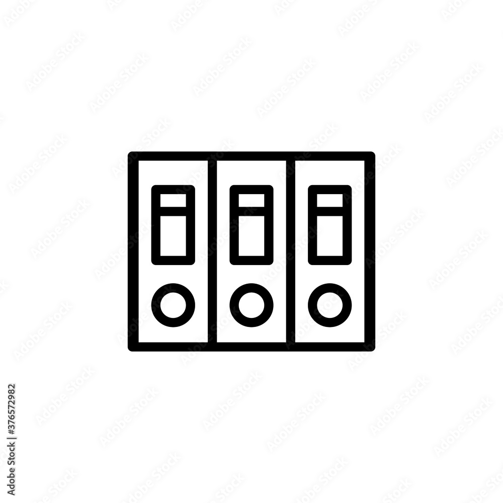 File Folder Icon in black line style icon, style isolated on white background File Folder Icon in black line style icon, style isolated on white background