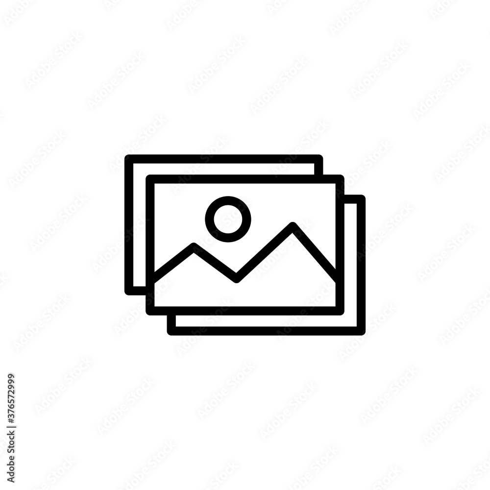 Gallery icon in black line style icon, style isolated on white background Gallery icon in black line style icon, style isolated on white background