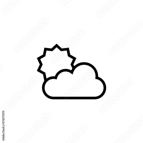 Weather Icon  in black line style icon, style isolated on white background