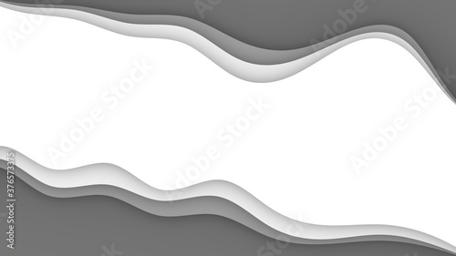 Abstract background with grey and white color paper cut shapes.