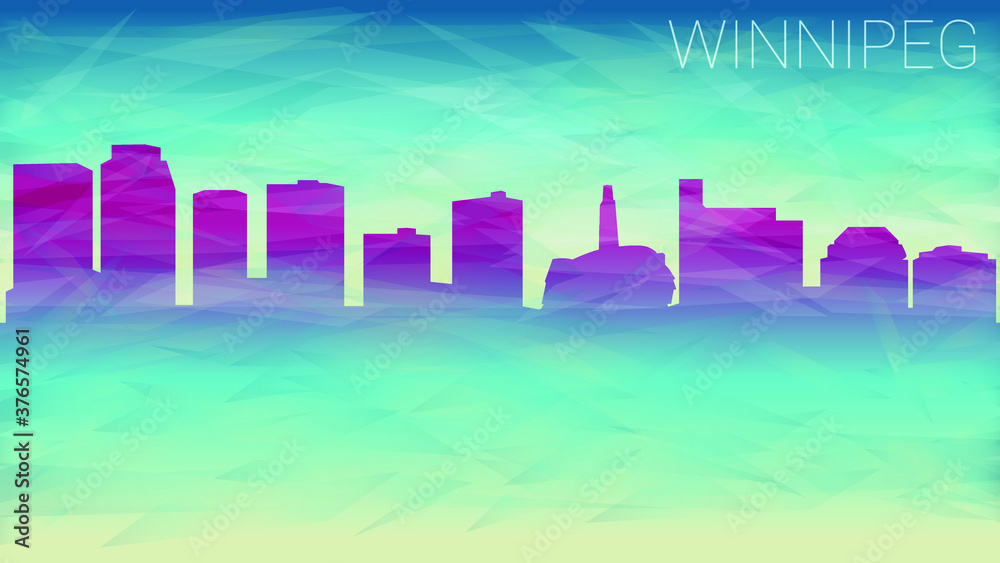 Fototapeta premium Winnipeg City Canada. Broken Glass Abstract Geometric Dynamic Textured. Banner Background. Colorful Shape Composition.