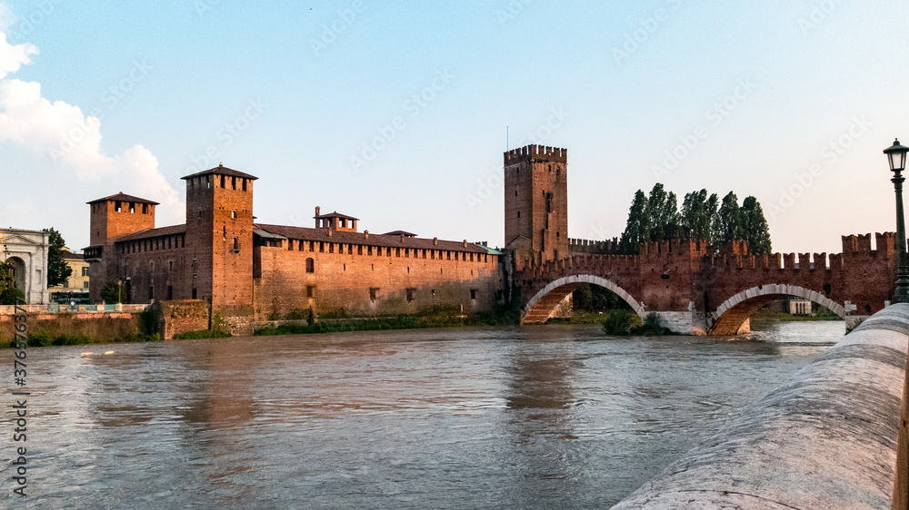 View of Castelvecchio by the Adige River in Verona