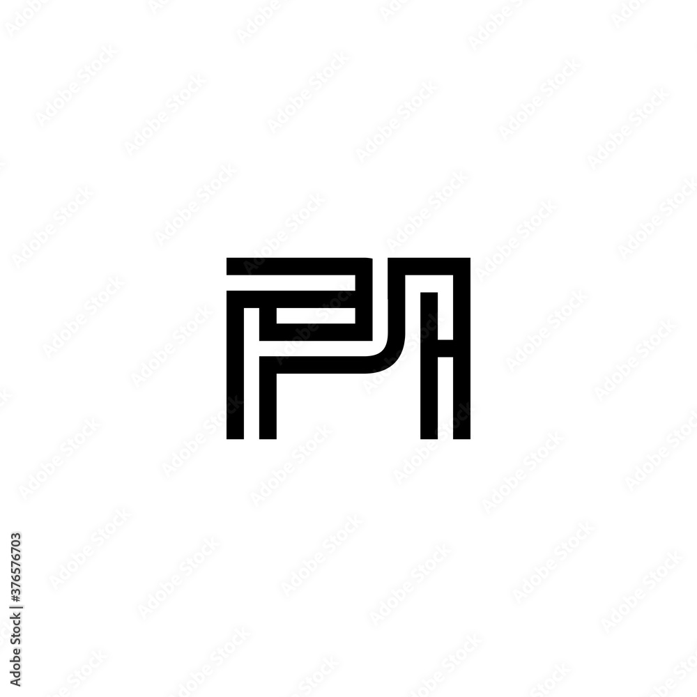 initial letter pi line stroke logo modern initial letter pi line stroke logo modern