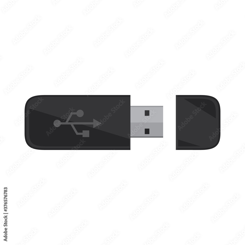 Single black open closed usb usb card flash driver memory icon