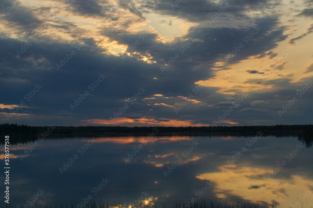 Sunset over Astotin Lake, Elk Island National Park