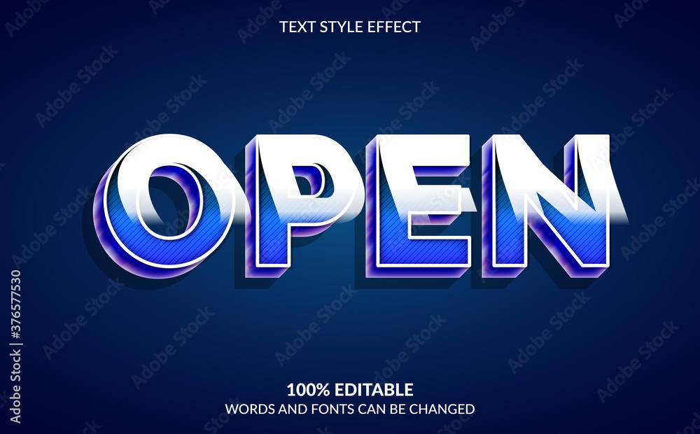Editable Text Effect, Open Text Style