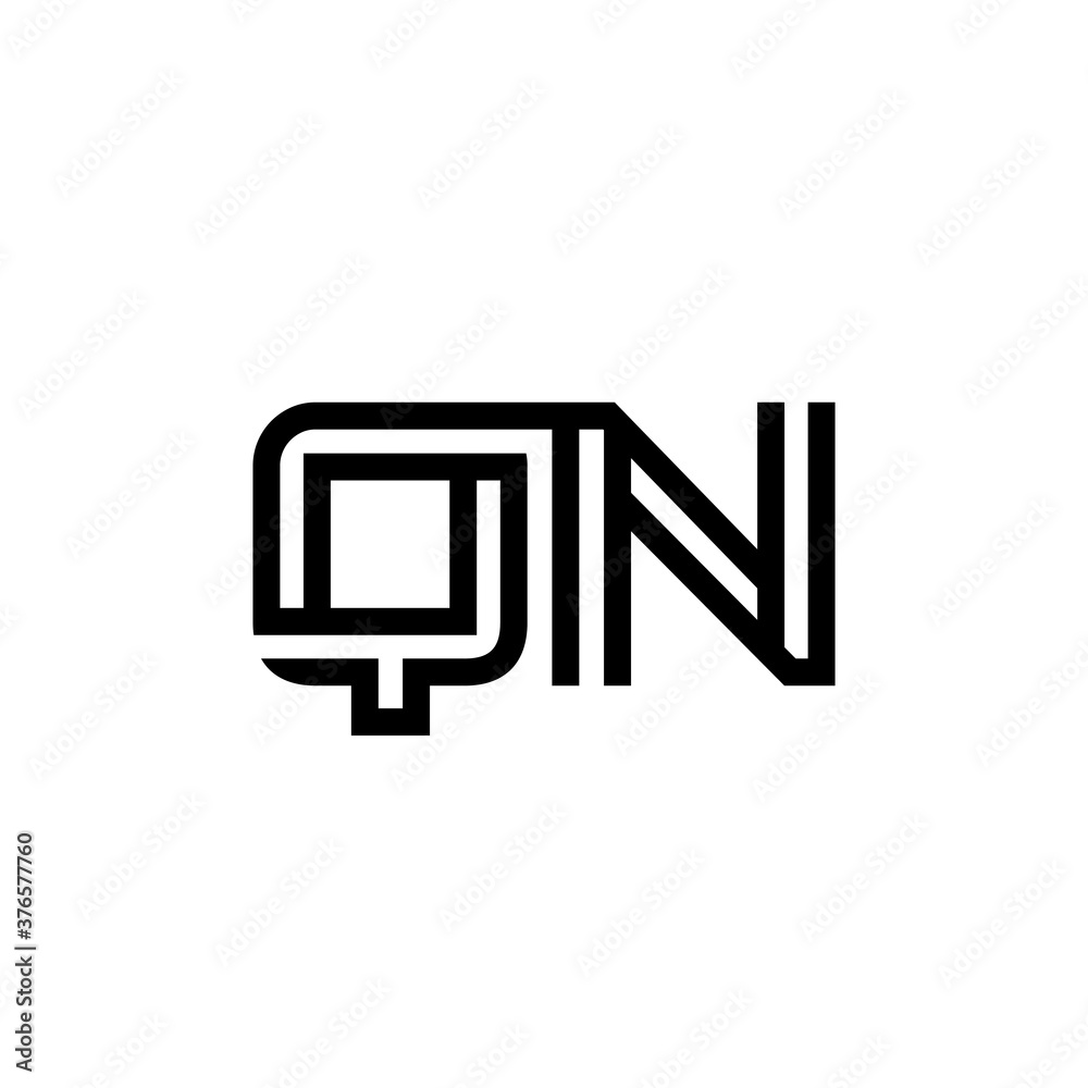 initial letter qn line stroke logo modern initial letter qn line stroke logo modern