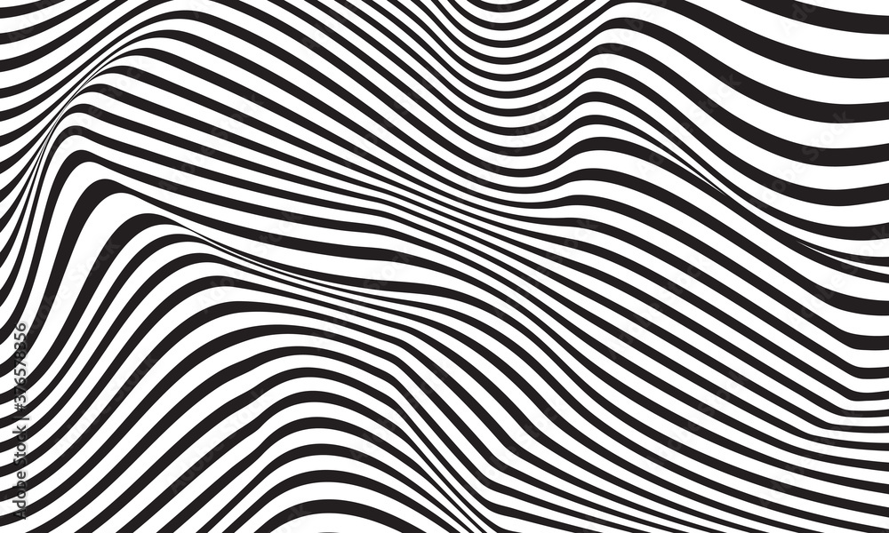 Abstract wave vector background. white and black curved line stripe. modern waves. wavy lines pattern. geometric line stripes. Trendy wavy background. 
