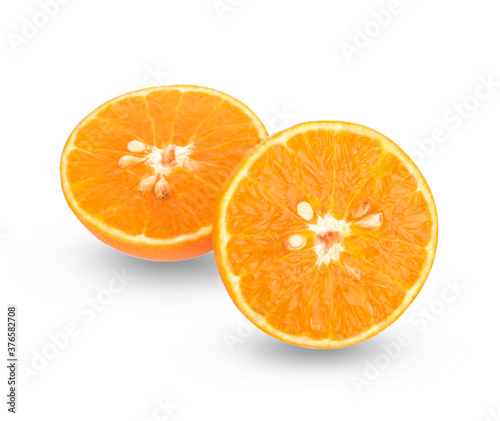 orange slice  orange isolated on white background.