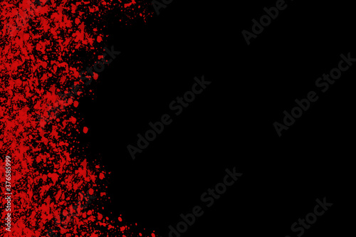 Blood splatter on black background have copy space for put text
