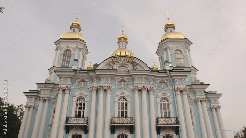 Bottom view of historic Naval (Nikolsky) Cathedral in the day - St. Petersburg, Russia Bottom view of historic Naval (Nikolsky) Cathedral in the day - St. Petersburg, Russia