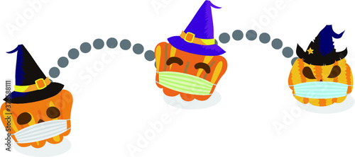 ハロウィン　カボチャ　ソーシャルディスタンス
