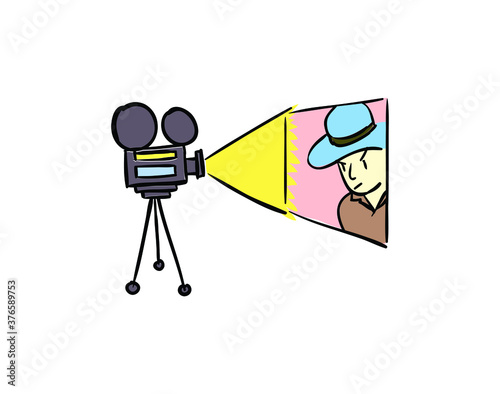 Video camera icon. Cinema icon. Film Video camera icon Movie Video camera icon, Movie Sign, cinema icon, Journalistic camera, news media Isolated Video
