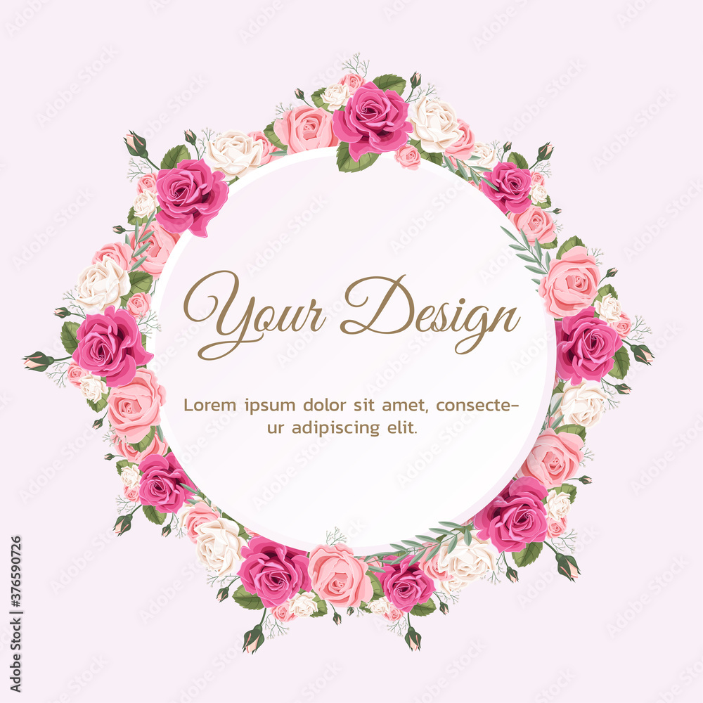 Realistic roses banner template