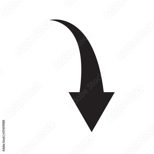 down arrow icon on white background. black arrow sign. arrow symbol. web arrow down icon. flat style.