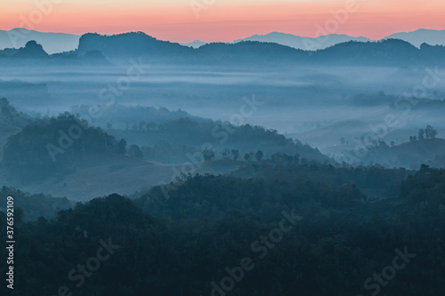 Fototapeta Naklejka Na Ścianę i Meble -  Color layer View of mountains landscape
